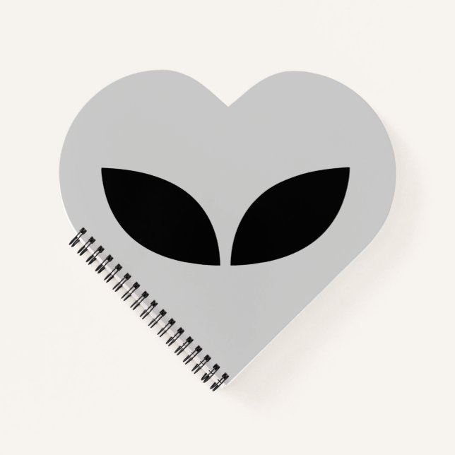 Alien Love Heart Papier Untersetzer Notizbuch (Vorderseite)