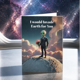 Alien Love Sci-Fi – “Ich werde die Erde erobern Feiertagskarte