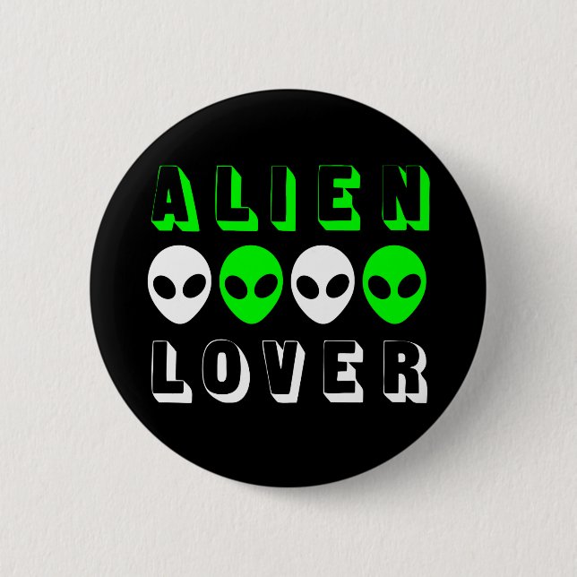 Alien Lover in Bright Green und White Button (Vorderseite)