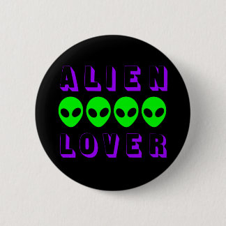 Alien Lover in Dark Lila und SciFi Green Button