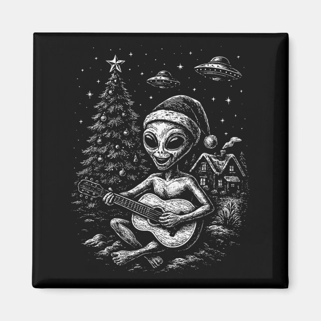 Alien Loves Christmas  Magnet (Vorne)
