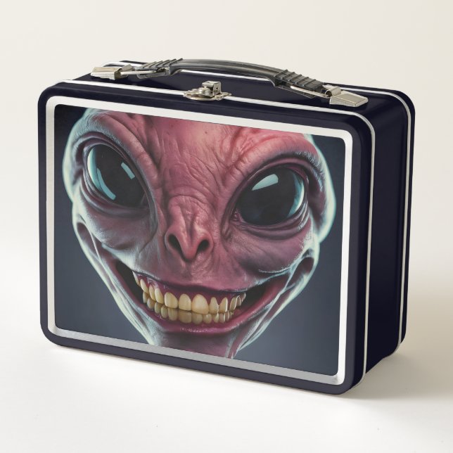 Alien Lunch Box. Metall Brotdose (Vorderseite)