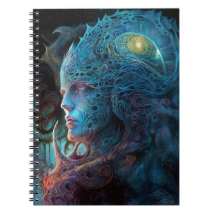 Alien Man Surreal Sci-Fi Art Notizblock