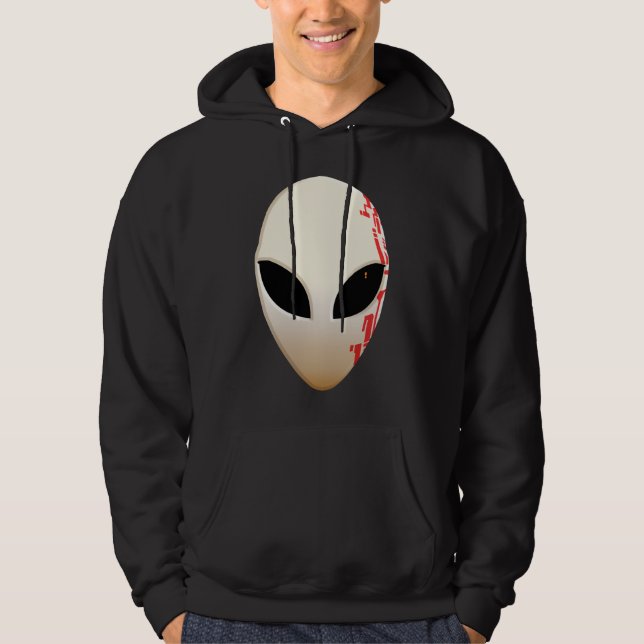 Alien Mask mit futuristischen Kennzeichnungen Hoodie (Vorderseite)