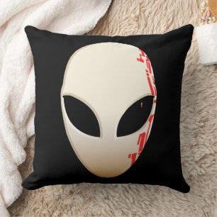 Alien Mask mit futuristischen Kennzeichnungen Kissen