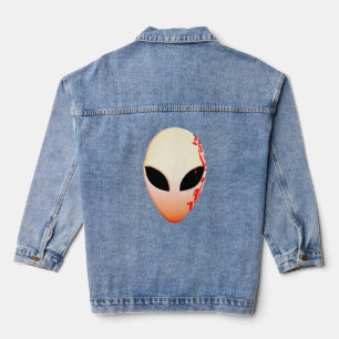 Alien-Maske mit futuristischen Markierungen Jeansjacke