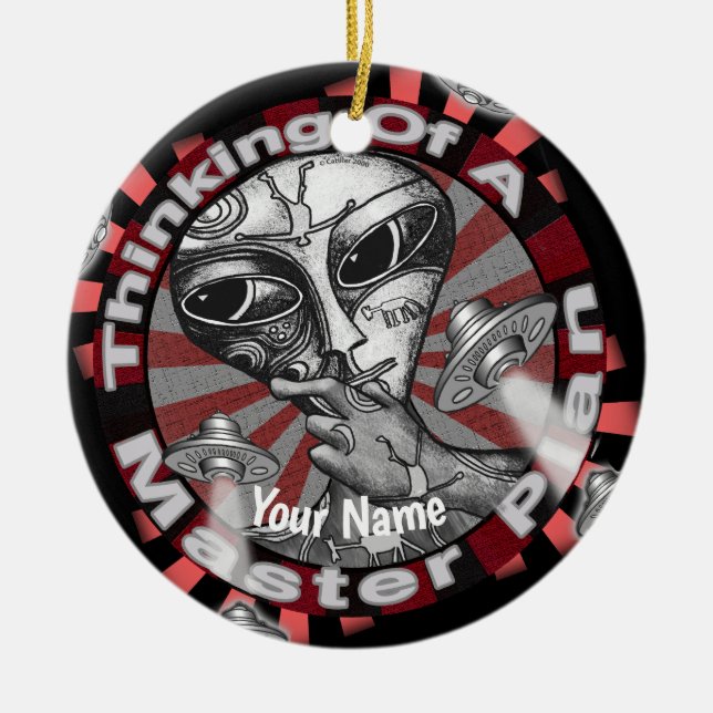 Alien Master Plan Schmuck Keramik Ornament (Vorne)