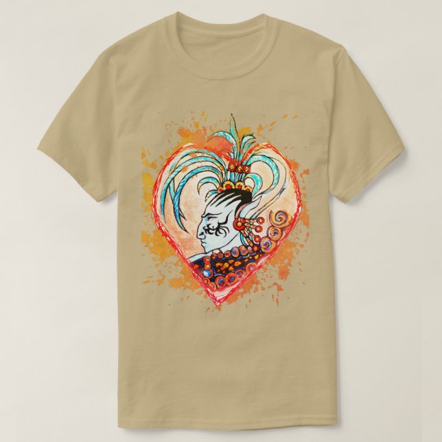 Alien Maya Elf Weird Heart Horror T-Shirt (Design vorne)