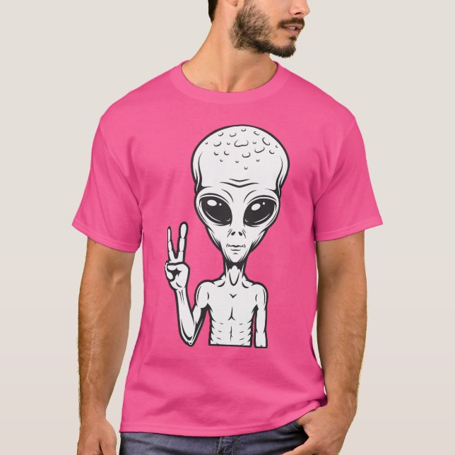 Alien mit friedenssicherndem Shirt (Vorderseite)