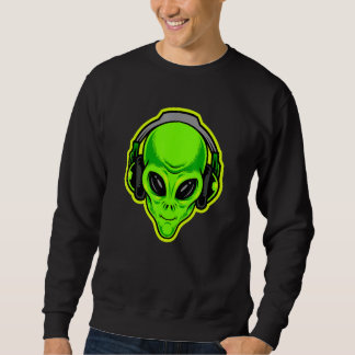 Alien mit Kopfhörern sind Sie bereit Sweatshirt