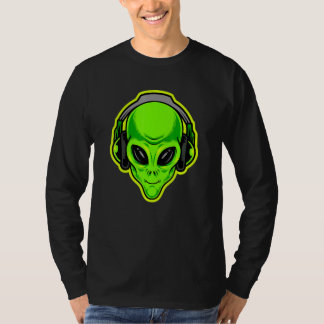 Alien mit Kopfhörern sind Sie bereit T-Shirt