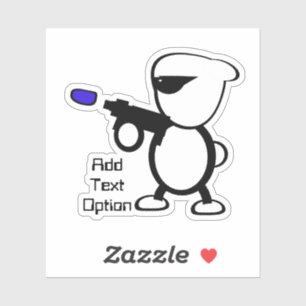 Alien mit Laser Blaster Aufkleber