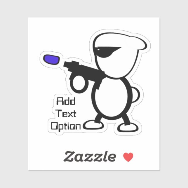 Alien mit Laser Blaster Aufkleber (Blatt)