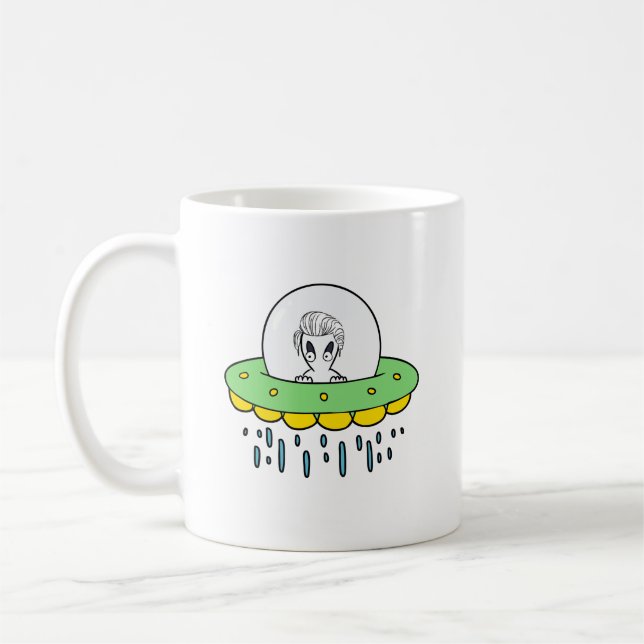 Alien mit Pompadour Kaffeetasse (Links)