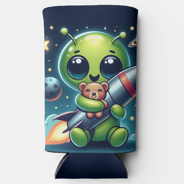 ALIEN MIT ROCKET SELTERS DOSENKÜHLER (Vorderseite)