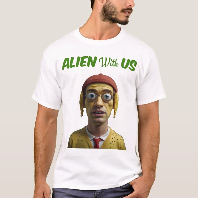 Alien mit uns T-Shirt (Vorderseite)