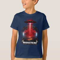 Alien-Monster-UFO-Weltraum-Grafik-T-Shirt für Kind