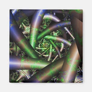 Alien Multicolor Fraktal Art Magnet