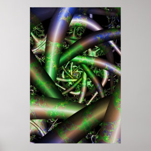 Alien   Multicolor Fraktal Art Poster