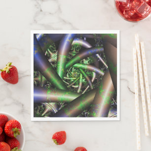 Alien Multicolor Fraktal Art Serviette