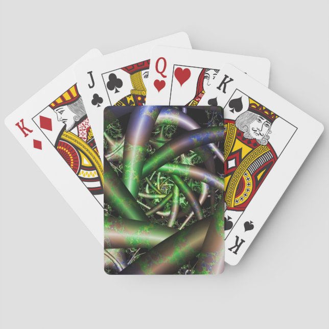 Alien | Multicolor Fraktal Art Spielkarten (Rückseite)