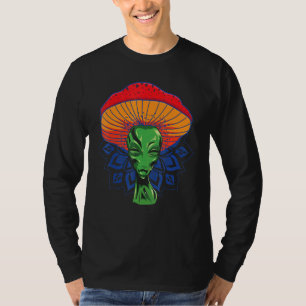 Alien Mushroom Head for Hat with Mandala T-Shirt