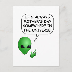 Alien Muttertag Postkarte