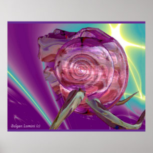 ALIEN NEREIDE, NYMPH OF WASSER, PINK SAASHELL Sci- Poster