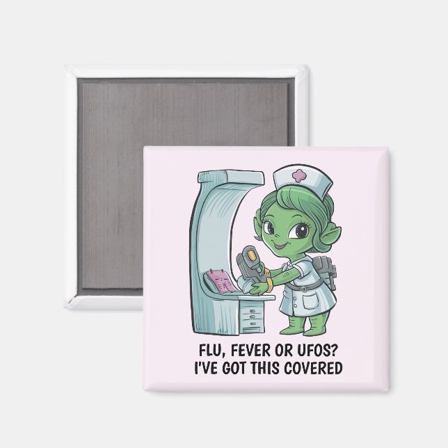 Alien Nurse Magnet (Vorderseite/Rückseite)