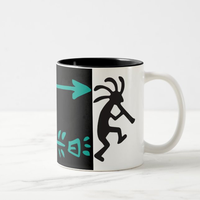 Alien oder Lebensform Wüste Kokopelli Zwei-Tone-Ka Zweifarbige Tasse (Rechts)