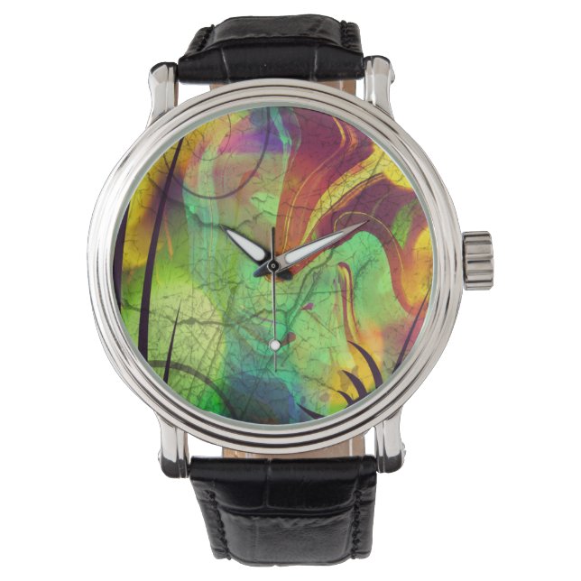 Alien Opal Abstrakt Watch Armbanduhr (Vorderseite)