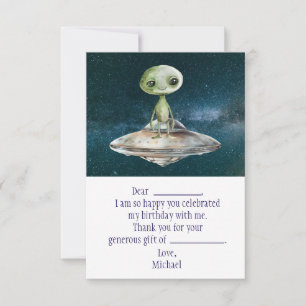 Alien Outer Space Geburtstag Danke Karte