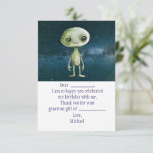 Alien Outer Space Geburtstag Danke Karte