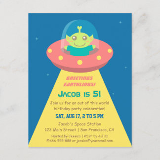 Alien Outer Space Geburtstagsparty Einladung