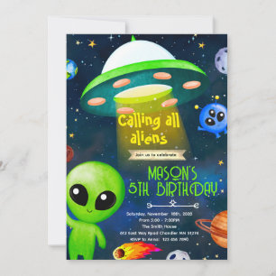Alien-Party-Themen-Einladung Einladung