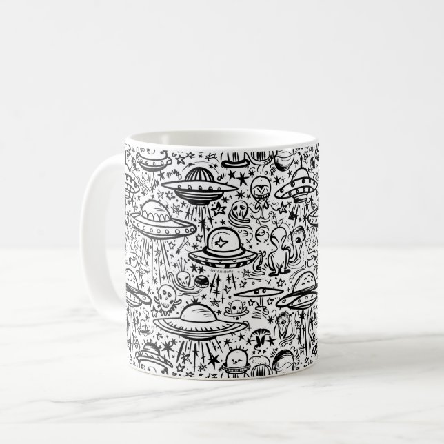 Alien Pattern Kaffeetasse (Vorderseite Links)