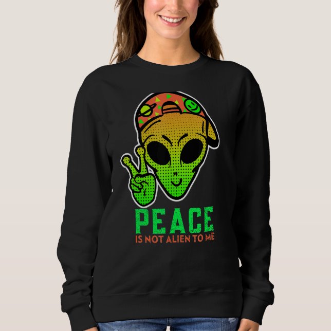 Alien Peace Cool Niedlich Ufo Birthday Sweatshirt (Vorderseite)