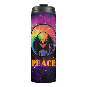 Alien "Peace" Gefärbte Krawatte Space Thermal Tumb Thermosbecher