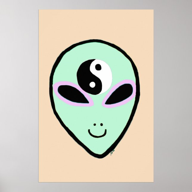 Alien Peace Head Prink (Mint) Poster (Vorne)