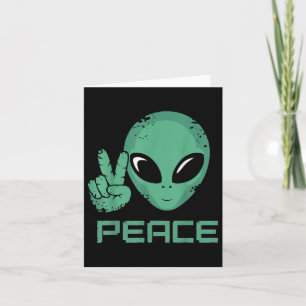Alien Peace Hippie Ufo Karte