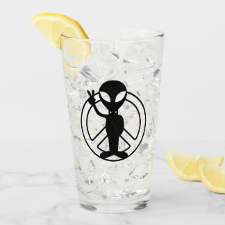 Alien Peace Sign Pint Trinkglas Glas