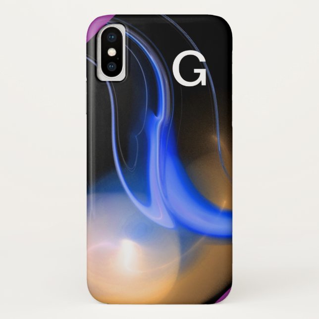 ALIEN PEARL Monogram Blue Lila Case-Mate iPhone Hülle (Rückseite)