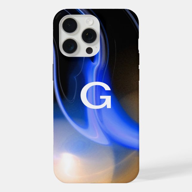 ALIEN PEARL MONOGRAMM Blau Braun iPhone Hülle (Rückseite)