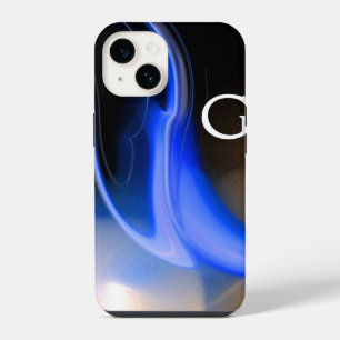 ALIEN PERLE / BLAU SCHWARZ WEIß ABSTRAKTE Monogram iPhone 14 Hülle