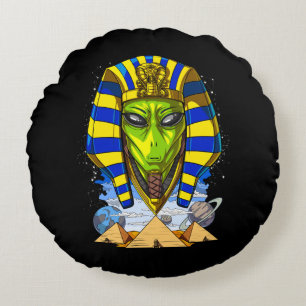 Alien Pharaoh Ägypten Tutankhamun Ancient Annunaki Rundes Kissen
