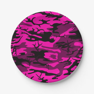 Alien Pink Camouflage Pappteller