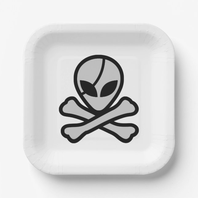 Alien Pirate Pappteller (Vorderseite)
