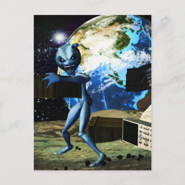 Alien Pirate Postkarte (Vorderseite)