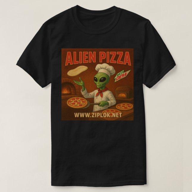 Alien Pizza - T-Shirt (Design vorne)