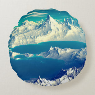 Alien Planet - 3D-Computerarbeit. Steine und s Rundes Kissen